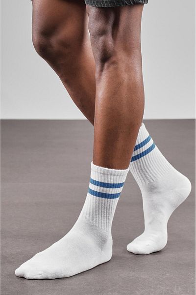 Butik Unisex Sports 5 τεμαχίων διπλές ρίγες άνετες βαμβακερές κάλτσες