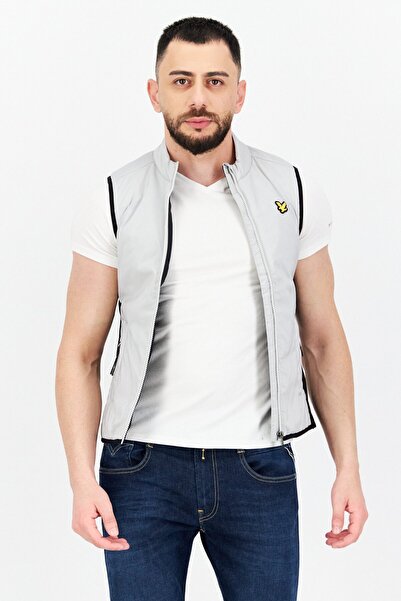 Lyle & Scott سترة رجالي بشعار العلامة التجارية، رمادي