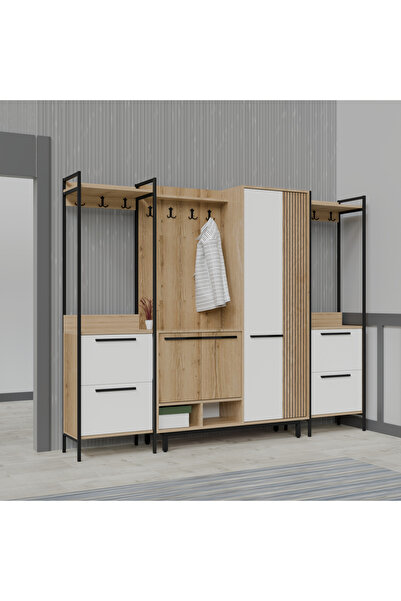 Abre X-Plaza Lux Portmanto Askılıklı Modern Vestiyer Takımı