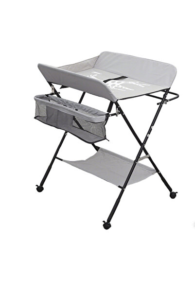 KIKIBEBE طاولة تغيير الحفاضات من باي كير بعجلات - رف تخزين قابل للتعديل بخمسة...