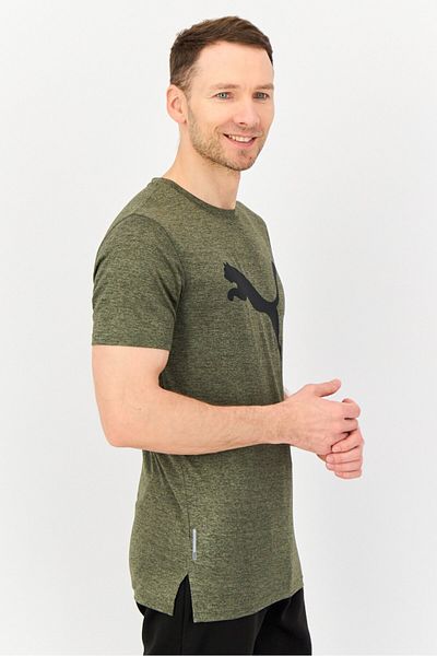 Puma Men Sportswear Fit Short Sleeve Brand Logo Training T-Shirt, Olive