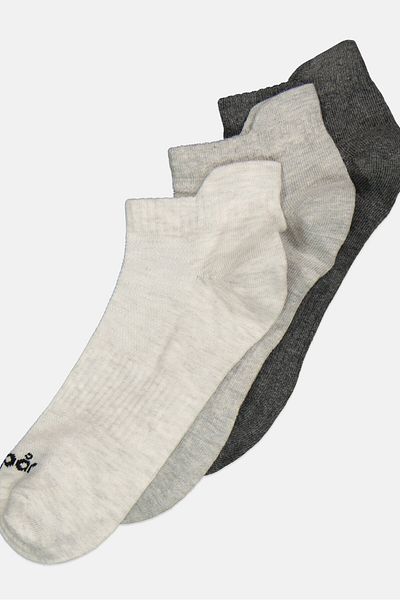 Algspar Men 3 Pairs Brand Logo Ankle Socks, Multicolor