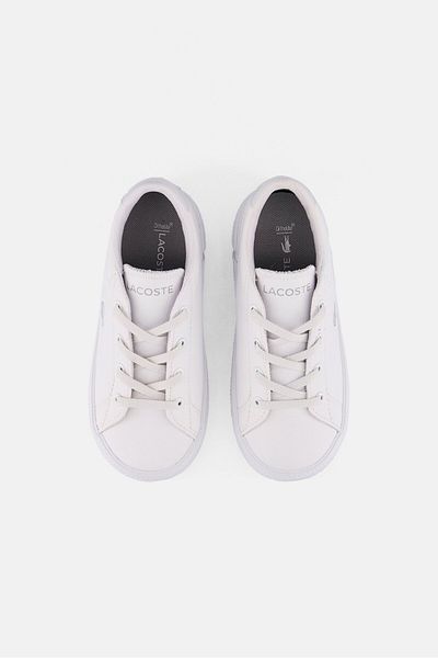 Lacoste Toddlers Boy Brand Logo Lace Up Casual Shoes, White