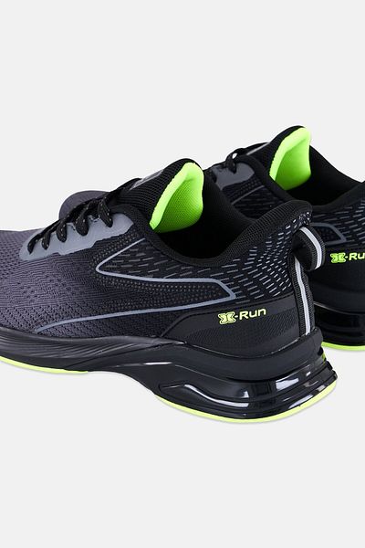 RBX Men Brand Logo Lace Up Running Shoes, Dark Grey