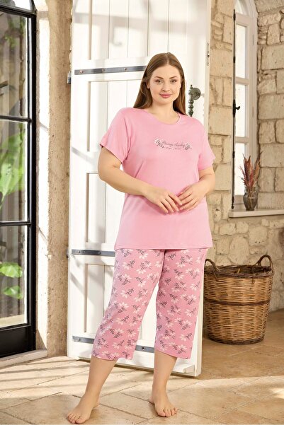 Aydoğan Women's Plus Size Viscose Capri Pajama Set 250390 Oversized