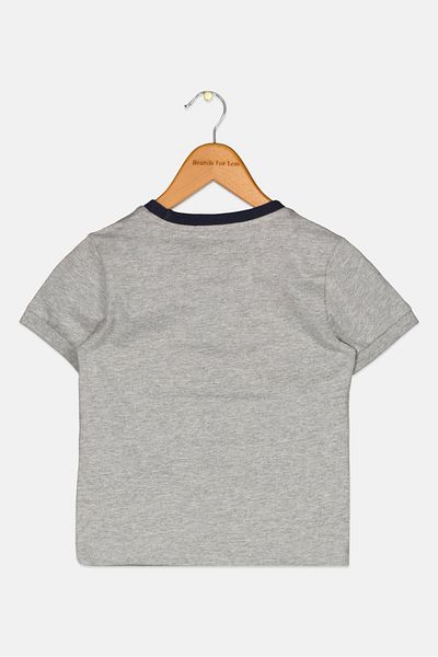 Scuderia Ferrari Toddlers Boy Brand Logo Short Sleeve T-Shirts, Grey Combo