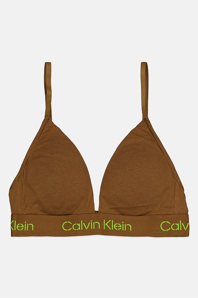 Calvin Klein Women Brand Logo Lightly Padded Bra, Brown