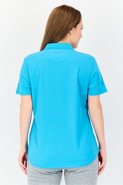 Greg Norman Women Sportswear Fit Short Sleeve Training Polo Shirt, Turquoise