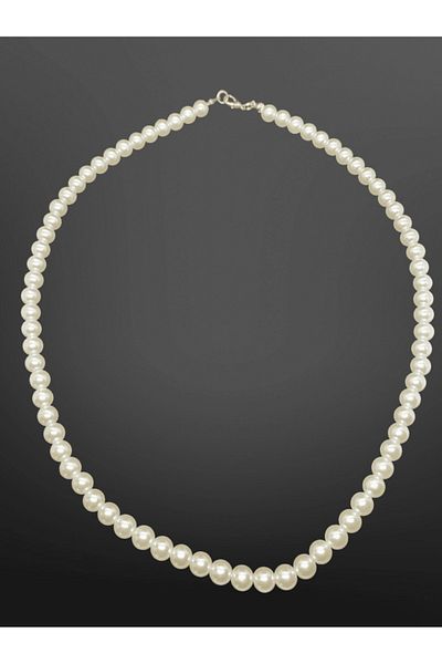FM Stylish and Bright White Pearl Model Classic Bijoux Necklace |   Elegant and Stylish Design, Vintage Touch