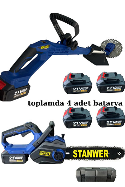 STANWER Pro Akülü Çi̇m Bi̇çme Ve Ağaç Budama Testeresi̇ Ağaç Kesme Toplamda 4...