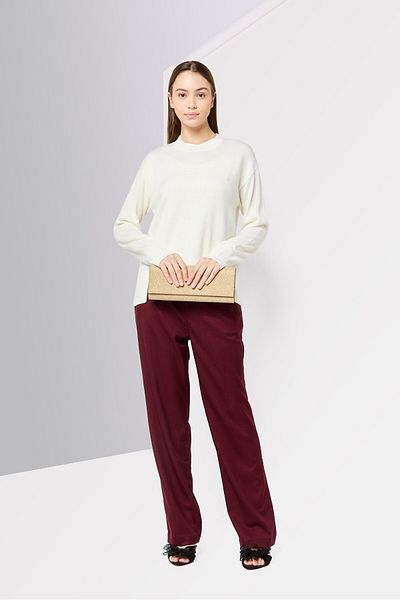 Harmont & Blaine Women Crew Neck Long Sleeve Knitted Sweater, Light Beige