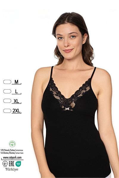 Cotpark Women's Cotton Lycra Lace Detailed Thin Strap Stylish Athlete 3098