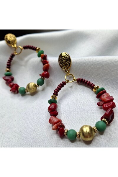 azra takı tasarım أقراط ملونة متدلية للنساء بوهيمية أصلية مصنوعة يدويًا