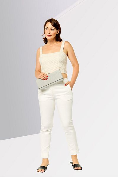 Harmont & Blaine Women Regular Brand Logo Straight Pants, Off White
