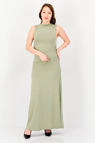 Kathy Ireland Women Solid Maxi Dress, Olive
