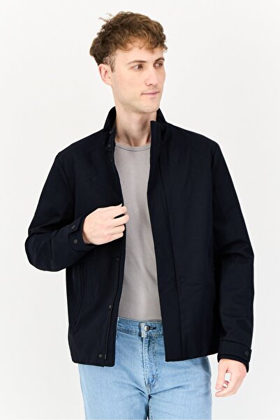 Geox Men Solid Jacket Shirt, Navy