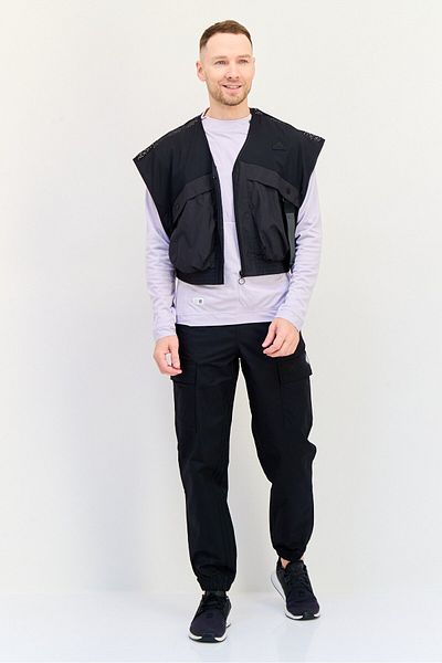 adidas Men Sportswear Fit Sleeveless Outdoor Jacket Vest, Black