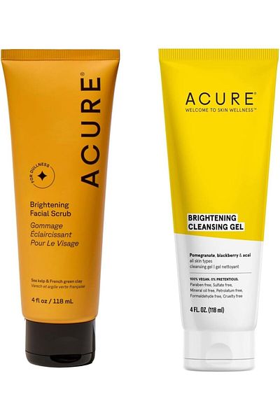 ACURE Dual Set Bestseller Scrub and Brightening Cleanser for All Skin Types