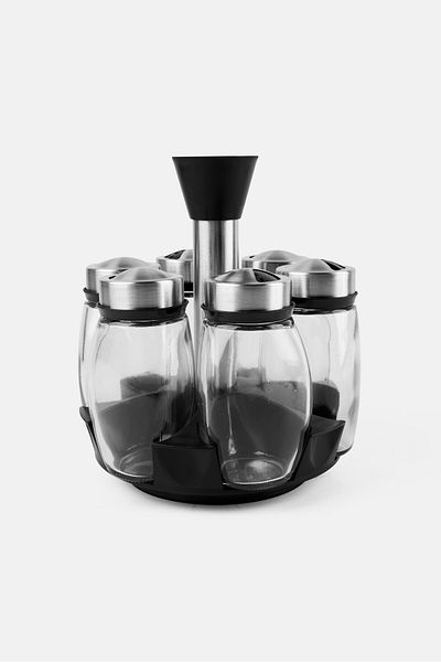 Fissman 7 Pieces Glass Condiment Set, Transparent