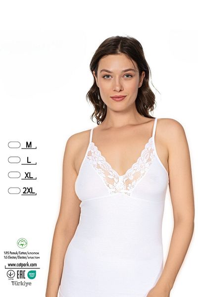 Cotpark Women's Cotton Lycra Lace Detailed Thin Strap Stylish Athlete 3098