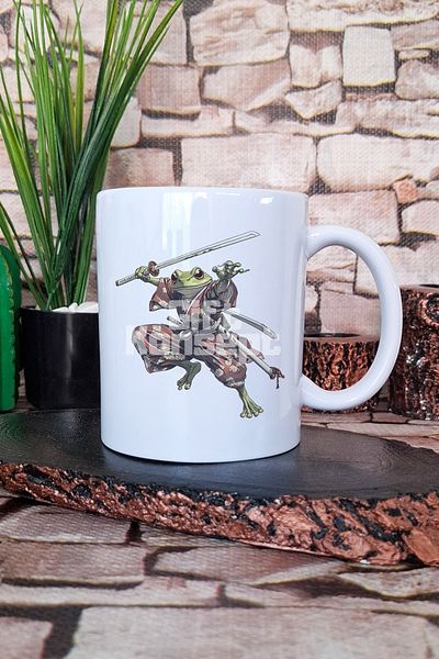 giftkonsept Samurai Frog Printed Japanese Art Anime Manga Inspiration Gift Printed Mug Cup
