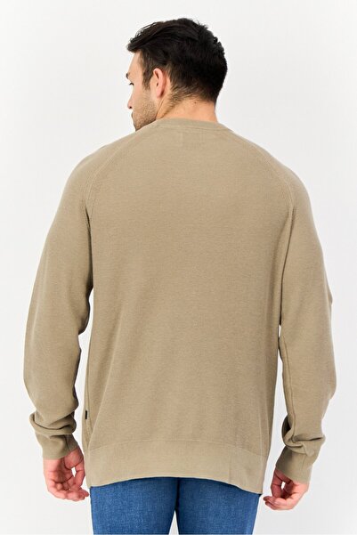 Dockers Men Crew Neck Textured Long Sleeve Sweatshirt, Olive