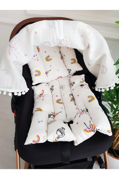 ilkimbebe Fairy Girl Muslin Zippered Stroller Cover and Cushion