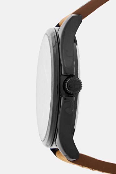 Timberland Men TDWGB2183004 Leather Analog Watch 46 mm, Brown