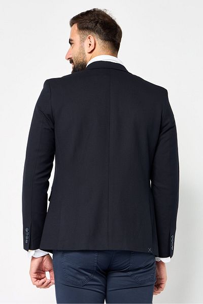 Tommy Hilfiger Men Tailored Fit Plain Semi Formal Blazer, Marine Navy
