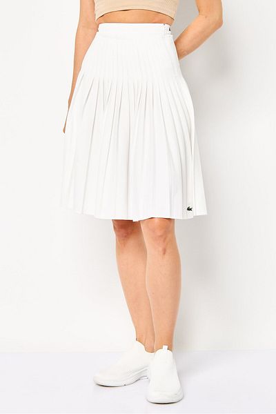 Lacoste Women Flitted Midi Skirt, White