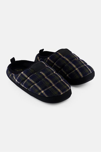 Puma Men Scuff Flannel Slip On Slides, Multicolor