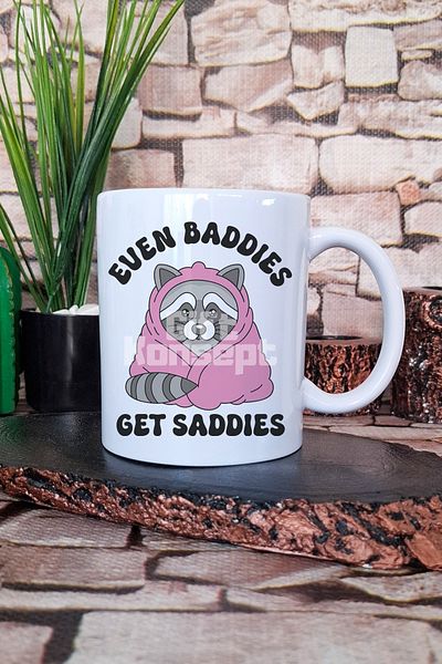 giftkonsept Even Baddies Get Saddies Gift Printed Tea Coffee Presentation Mug Cup
