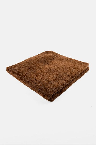 COTTON HOME Textured Bath Towel 70 x 14 cm, Wood Brown