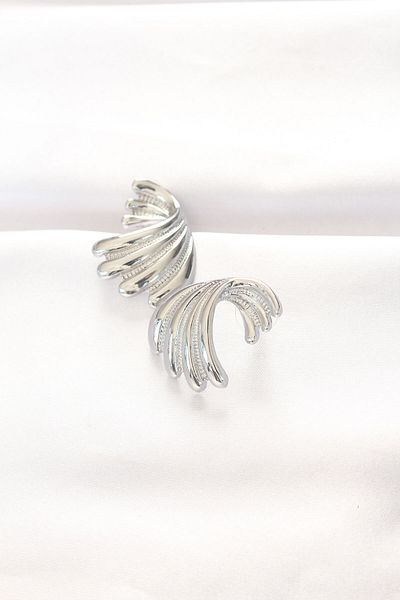 MBB ETİCARET Brass Silver Color Earrings - Tj-Bkp8884
