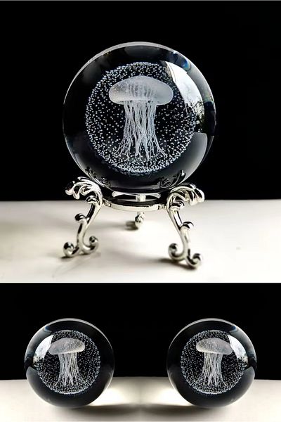 Wolawood Premium Crystal Glass Snow Globe with 3D Metal Stand Decorative Figurine Stylish Elegant Ornament Gift Special Set