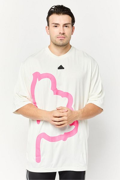 adidas Men Sportswear Fit Short Sleeve Outdoor T-Shirt, Off White