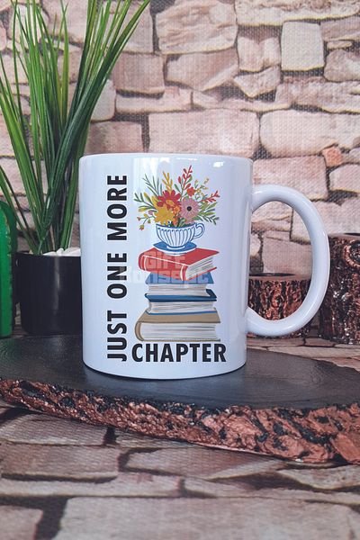 giftkonsept Just One More Chapter Printed Book Addiction Gift Printed Tea Coffee Presentation Mug Cup