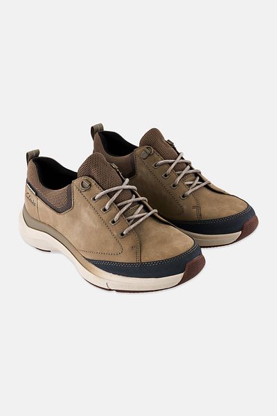 CLARKS Men Standard Wave 2,0 Vibe Lace Up Casual Shoes, Sage Green