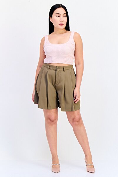 Giordano Women Solid Basic Shorts, Brown