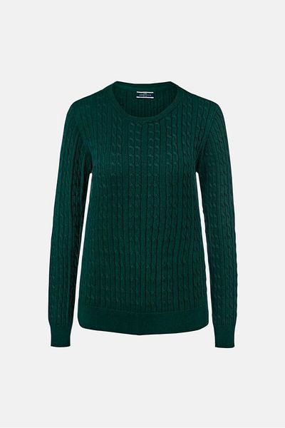 Tchibo Women Round Neck Knitted Sweater, Green