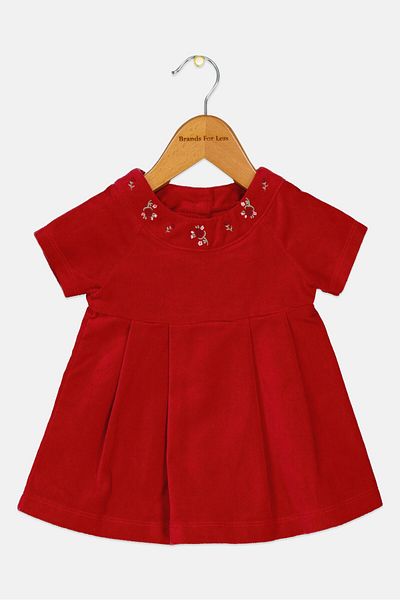 MOTHERCARE Toddlers Girl Embroidered Dress, Red