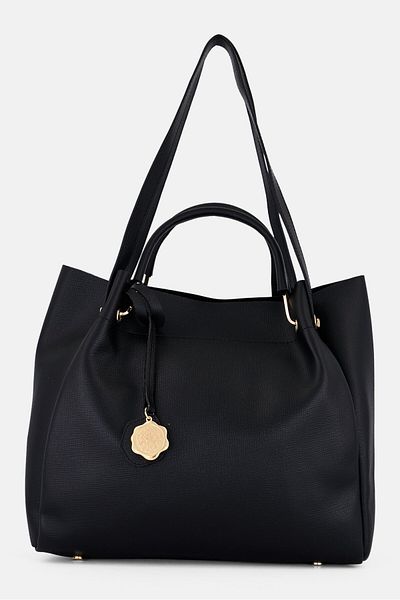 Vince Camuto Women Sicilia Plain Shoulder Bag With Pouch, Black
