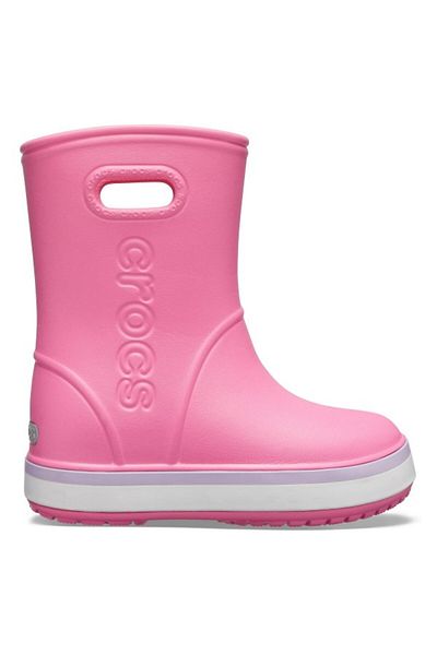 Crocs Kids' Crocband Rain Boot 32-33 EU - J1 US Pink - Pink Lemonade/Lavender