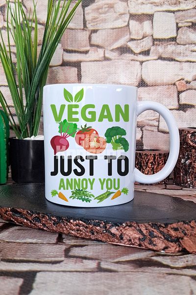 giftkonsept Vegan Just Annoy You Gift Printed Tea Coffee Presentation Mug Cup