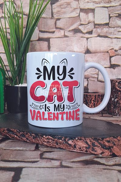 giftkonsept My Cat Is My Valentine Printed Cat Lover Valentine's Day Gift Printed Mug