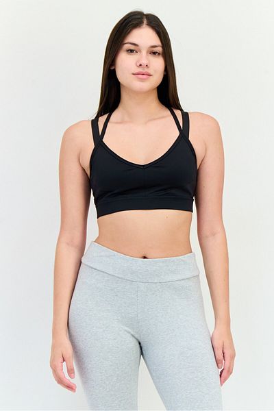 Puma Women Brand Logo Lightly Padded Sports Bra, Black