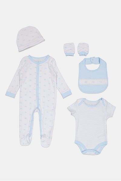 Rock A Bye Baby Boutique Toddlers Boy 5 Pieces Hanging Gift Set, Multicolor