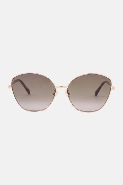 Jimmy Choo Women Marilia Cat Eye Sunglasses, Gold