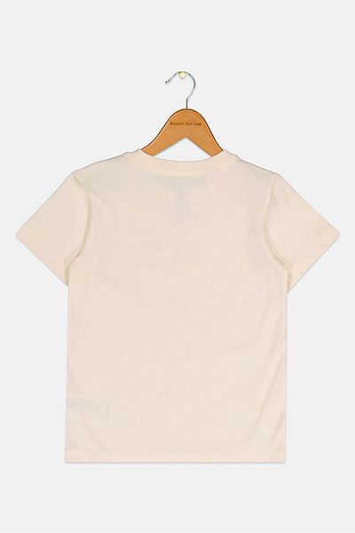 adidas Toddlers Boy Graphic Print Short Sleeves Tee, Beige