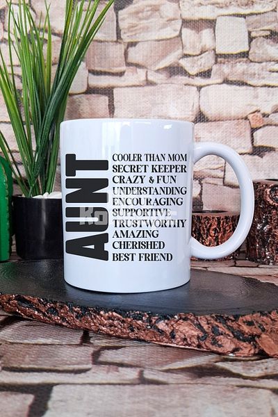 giftkonsept Aunt Themed Cool Still Aunt Gift Printed Tea Coffee Presentation Mug Cup